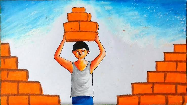 बाल श्रम की व्यथा और कठोर श्रम करते हाथ मूल सुविधाओं से वंचित।          